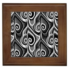 Abstract Black And White Swirls Spirals Framed Tile by SpinnyChairDesigns