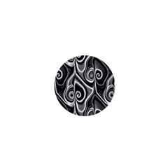 Abstract Black And White Swirls Spirals 1  Mini Buttons by SpinnyChairDesigns