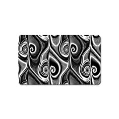 Abstract Black And White Swirls Spirals Magnet (name Card) by SpinnyChairDesigns