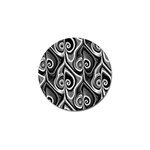 Abstract Black and White Swirls Spirals Golf Ball Marker Front