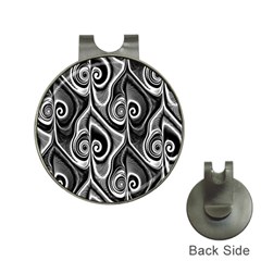 Abstract Black And White Swirls Spirals Hat Clips With Golf Markers by SpinnyChairDesigns