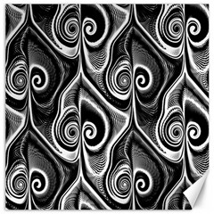 Abstract Black And White Swirls Spirals Canvas 16  X 16  by SpinnyChairDesigns