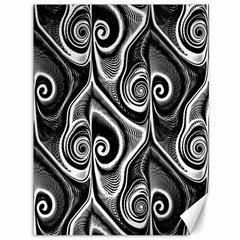 Abstract Black And White Swirls Spirals Canvas 36  X 48  by SpinnyChairDesigns