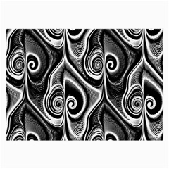 Abstract Black And White Swirls Spirals Large Glasses Cloth (2 Sides) by SpinnyChairDesigns