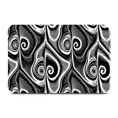 Abstract Black And White Swirls Spirals Plate Mats by SpinnyChairDesigns