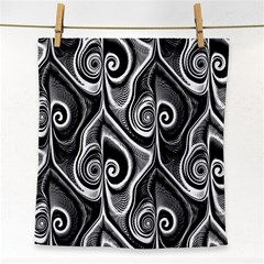 Abstract Black And White Swirls Spirals Face Towel by SpinnyChairDesigns