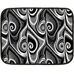 Abstract Black And White Swirls Spirals Fleece Blanket (mini) by SpinnyChairDesigns