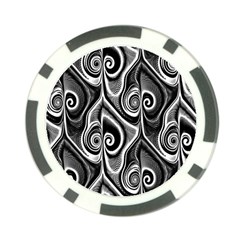 Abstract Black And White Swirls Spirals Poker Chip Card Guard (10 Pack) by SpinnyChairDesigns