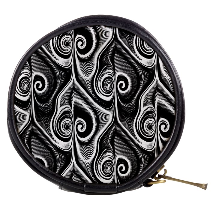 Abstract Black and White Swirls Spirals Mini Makeup Bag