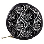 Abstract Black and White Swirls Spirals Mini Makeup Bag Back