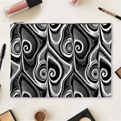 Abstract Black And White Swirls Spirals Cosmetic Bag (xl) by SpinnyChairDesigns