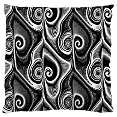 Abstract Black And White Swirls Spirals Large Cushion Case (one Side)