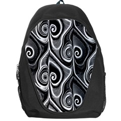 Abstract Black And White Swirls Spirals Backpack Bag by SpinnyChairDesigns