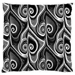 Abstract Black And White Swirls Spirals Standard Flano Cushion Case (one Side) by SpinnyChairDesigns