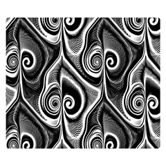 Abstract Black And White Swirls Spirals Double Sided Flano Blanket (small)  by SpinnyChairDesigns