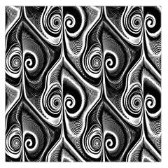 Abstract Black And White Swirls Spirals Large Satin Scarf (square) by SpinnyChairDesigns