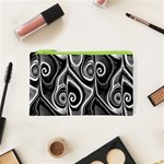 Abstract Black and White Swirls Spirals Cosmetic Bag (XS) Front