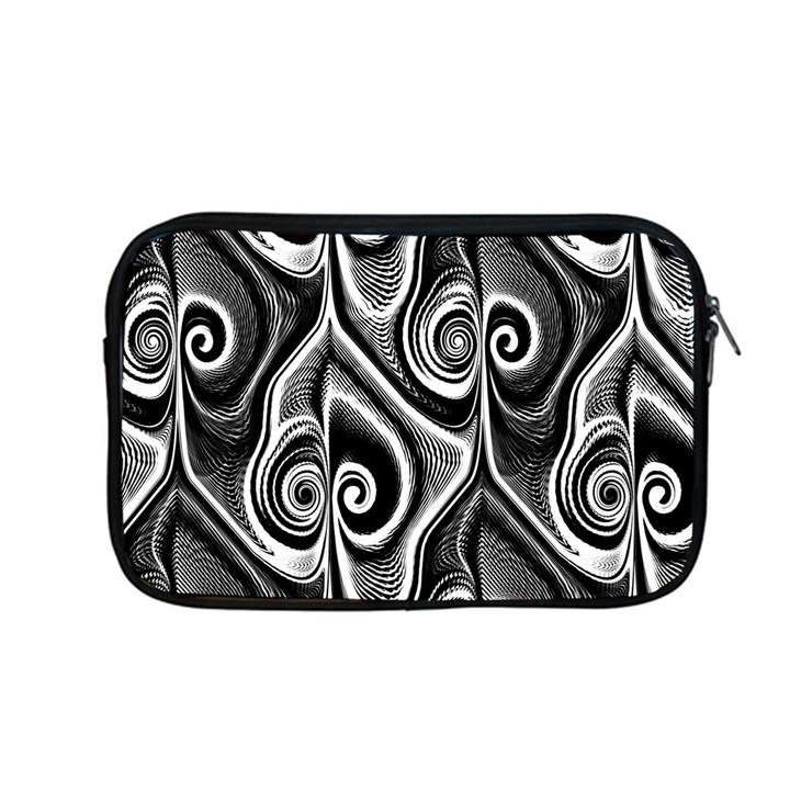 Abstract Black and White Swirls Spirals Apple MacBook Pro 13  Zipper Case