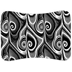 Abstract Black And White Swirls Spirals Velour Seat Head Rest Cushion by SpinnyChairDesigns