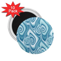 Abstract Blue White Spirals Swirls 2 25  Magnets (10 Pack)  by SpinnyChairDesigns