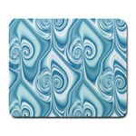 Abstract Blue White Spirals Swirls Large Mousepads Front