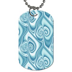 Abstract Blue White Spirals Swirls Dog Tag (two Sides) by SpinnyChairDesigns