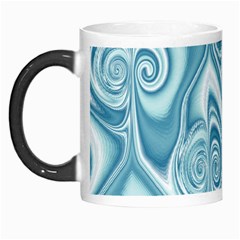 Abstract Blue White Spirals Swirls Morph Mugs by SpinnyChairDesigns