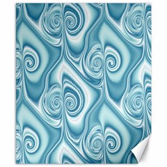 Abstract Blue White Spirals Swirls Canvas 8  X 10  by SpinnyChairDesigns