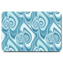 Abstract Blue White Spirals Swirls Large Doormat  by SpinnyChairDesigns