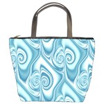 Abstract Blue White Spirals Swirls Bucket Bag Front