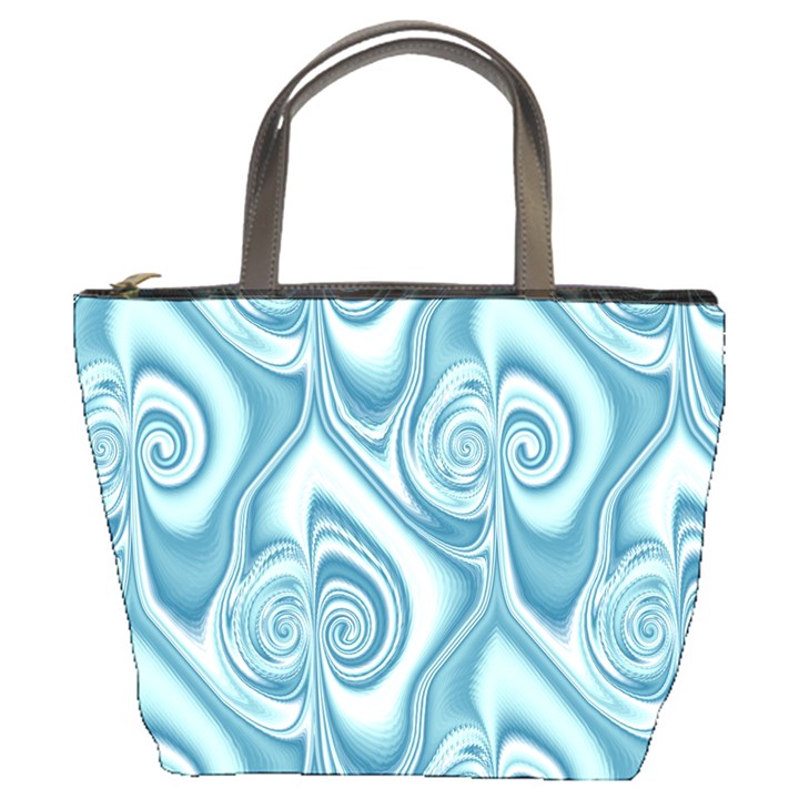 Abstract Blue White Spirals Swirls Bucket Bag