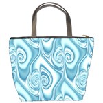 Abstract Blue White Spirals Swirls Bucket Bag Back