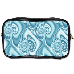 Abstract Blue White Spirals Swirls Toiletries Bag (one Side) by SpinnyChairDesigns