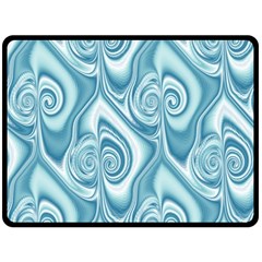 Abstract Blue White Spirals Swirls Fleece Blanket (large)  by SpinnyChairDesigns