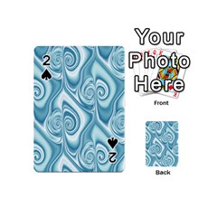 Abstract Blue White Spirals Swirls Playing Cards 54 Designs (mini) by SpinnyChairDesigns