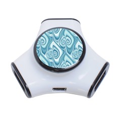 Abstract Blue White Spirals Swirls 3-port Usb Hub by SpinnyChairDesigns