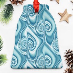 Abstract Blue White Spirals Swirls Bell Ornament (two Sides) by SpinnyChairDesigns