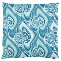 Abstract Blue White Spirals Swirls Large Cushion Case (one Side)