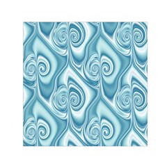 Abstract Blue White Spirals Swirls Small Satin Scarf (square) by SpinnyChairDesigns