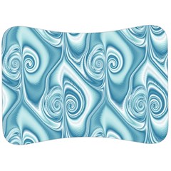 Abstract Blue White Spirals Swirls Velour Seat Head Rest Cushion by SpinnyChairDesigns