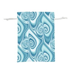 Abstract Blue White Spirals Swirls Lightweight Drawstring Pouch (s) by SpinnyChairDesigns