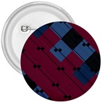 Burgundy Black Blue Abstract Check Pattern 3  Buttons Front