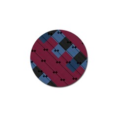 Burgundy Black Blue Abstract Check Pattern Golf Ball Marker (4 Pack) by SpinnyChairDesigns