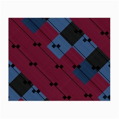 Burgundy Black Blue Abstract Check Pattern Small Glasses Cloth by SpinnyChairDesigns