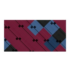 Burgundy Black Blue Abstract Check Pattern Satin Wrap by SpinnyChairDesigns