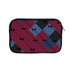 Burgundy Black Blue Abstract Check Pattern Apple Macbook Pro 13  Zipper Case by SpinnyChairDesigns