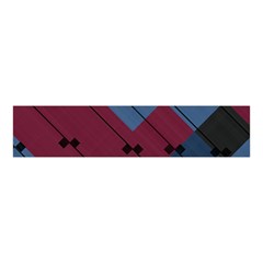 Burgundy Black Blue Abstract Check Pattern Velvet Scrunchie