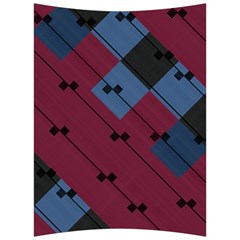 Burgundy Black Blue Abstract Check Pattern Back Support Cushion by SpinnyChairDesigns