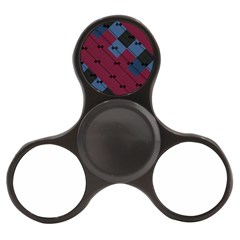 Burgundy Black Blue Abstract Check Pattern Finger Spinner by SpinnyChairDesigns