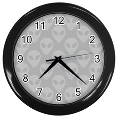 Grey Aliens Ufo Wall Clock (black) by SpinnyChairDesigns